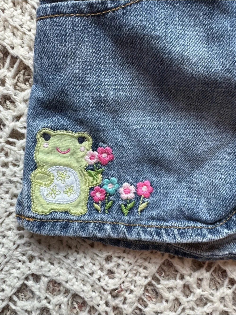 Y2K Gymboree Matching Set Girl 3T Floral Frog Summer Outfit Tunic Top Shorts